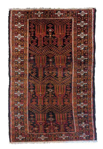 283 x 123 cm Persian Baluch Tribal Red Large Rug - Rugoutlet
