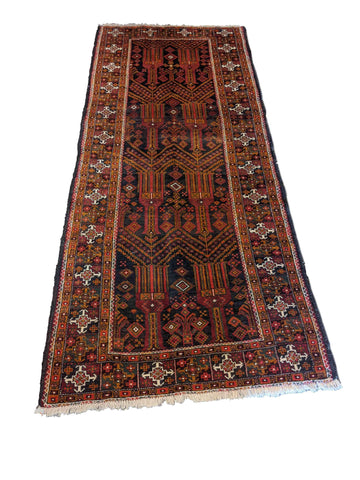 283 x 123 cm Persian Baluch Tribal Red Large Rug - Rugoutlet