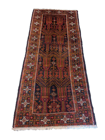 283 x 123 cm Persian Baluch Tribal Red Large Rug - Rugoutlet