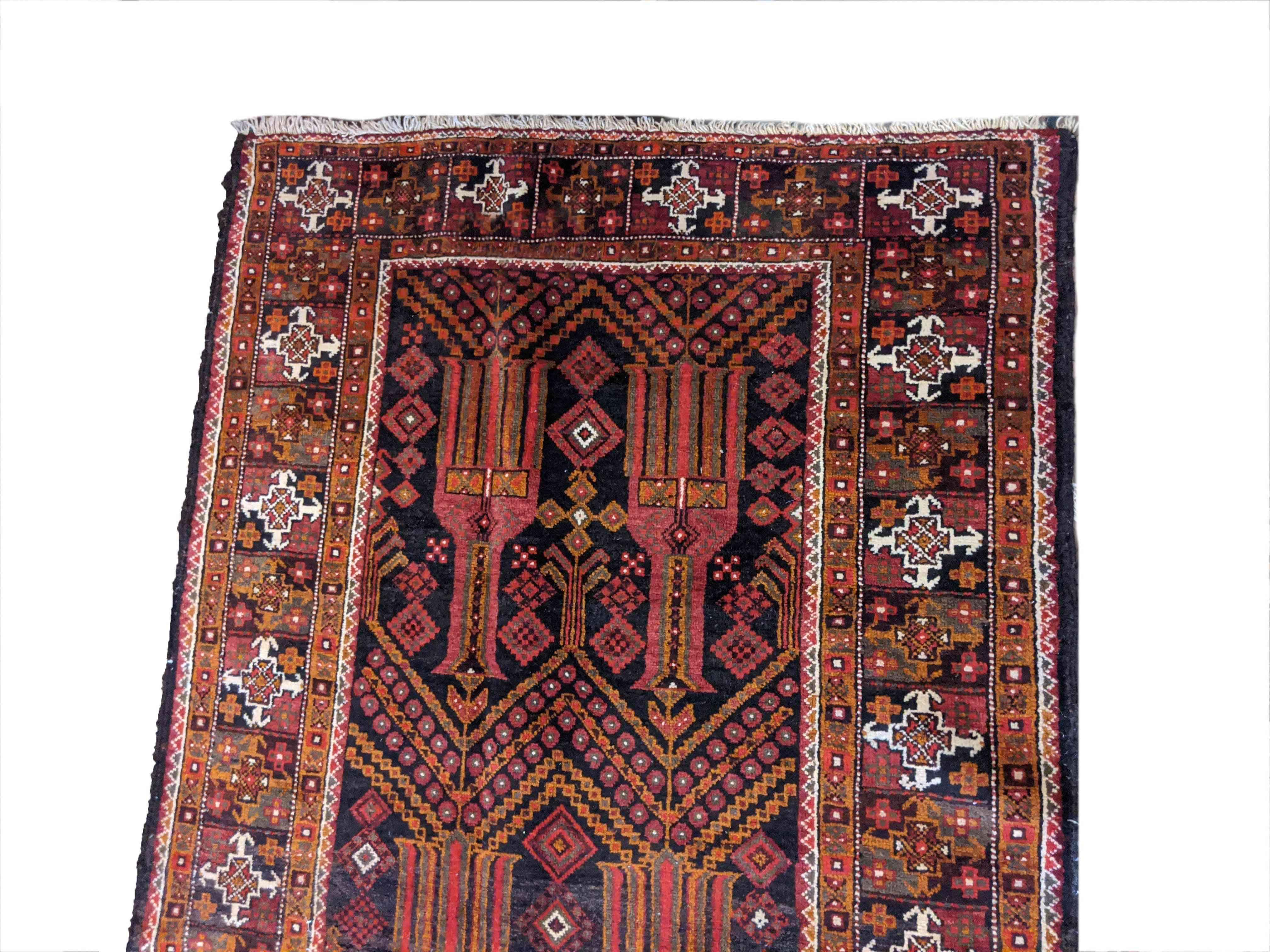 283 x 123 cm Persian Baluch Tribal Red Large Rug - Rugmaster