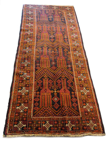 283 x 123 cm Persian Baluch Tribal Red Large Rug - Rugoutlet
