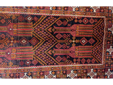 283 x 123 cm Persian Baluch Tribal Red Large Rug - Rugoutlet