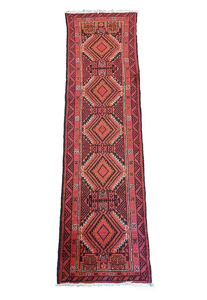 283 x 64 cm Persian Baluch Traditional Red Rug - Rugmaster