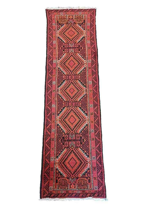 283 x 64 cm Persian Baluch Traditional Red Rug - Rugoutlet