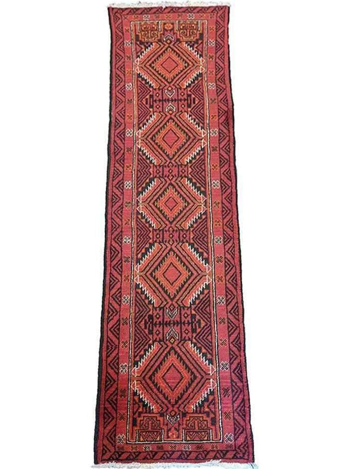 283 x 64 cm Persian Baluch Traditional Red Rug - Rugoutlet