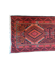 283 x 64 cm Persian Baluch Traditional Red Rug - Rugoutlet