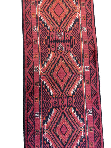 283 x 64 cm Persian Baluch Traditional Red Rug - Rugoutlet