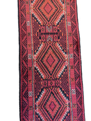 283 x 64 cm Persian Baluch Traditional Red Rug - Rugmaster
