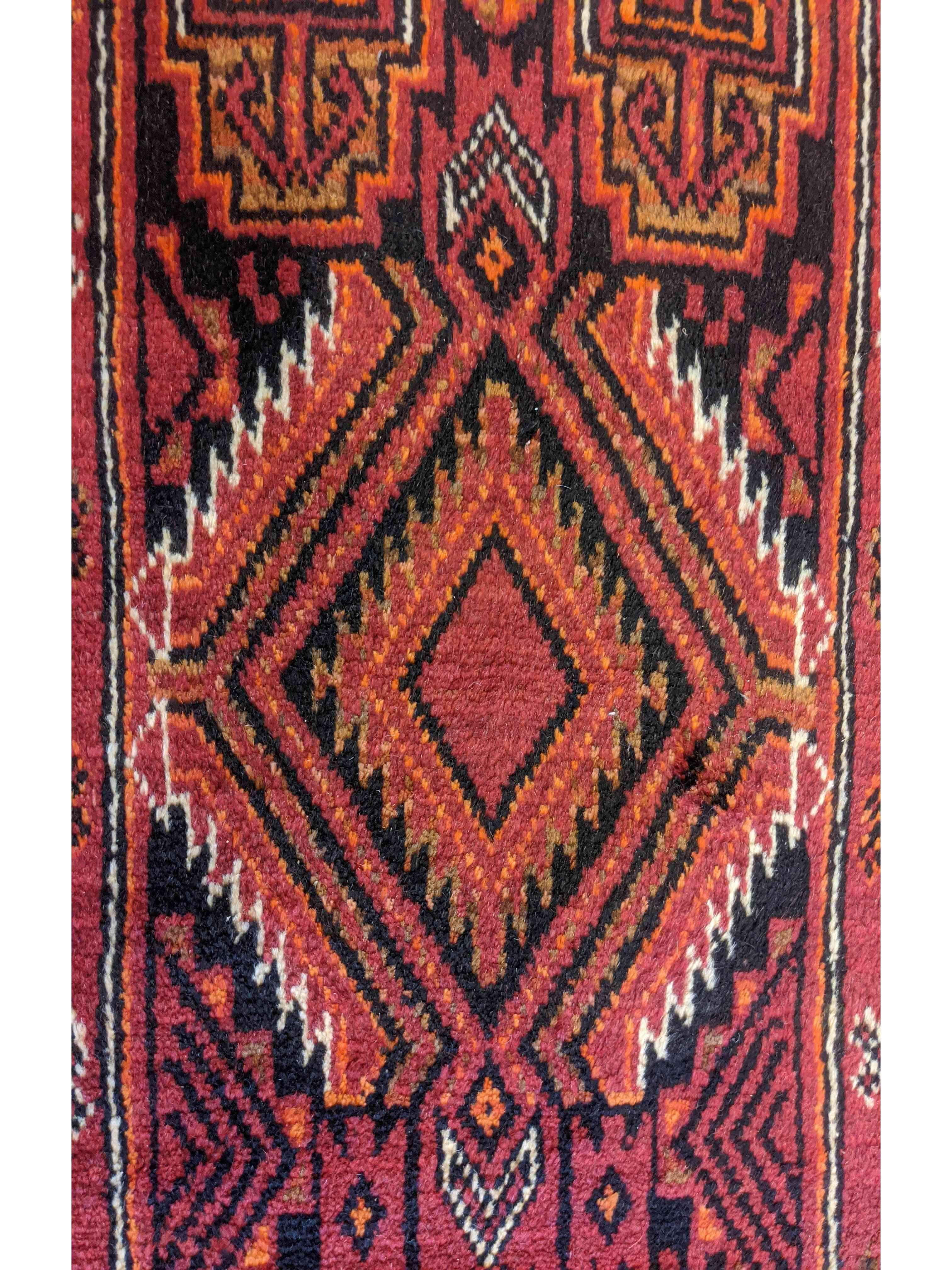 283 x 64 cm Persian Baluch Traditional Red Rug - Rugmaster