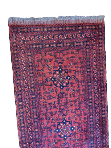 283 x 78 cm Afghan Khan Tribal Red Rug - Rugoutlet