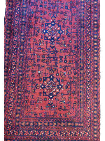 283 x 78 cm Afghan Khan Tribal Red Rug - Rugoutlet