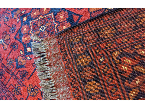 283 x 78 cm Afghan Khan Tribal Red Rug - Rugoutlet