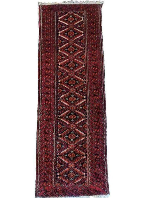 284 x 60 cm Persian Baluch Traditional Red Rug - Rugoutlet