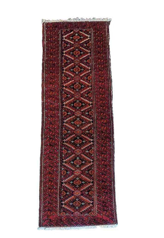 284 x 60 cm Persian Baluch Traditional Red Rug - Rugoutlet