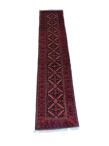 284 x 60 cm Persian Baluch Traditional Red Rug - Rugoutlet