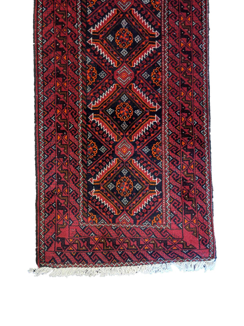 284 x 60 cm Persian Baluch Traditional Red Rug - Rugoutlet