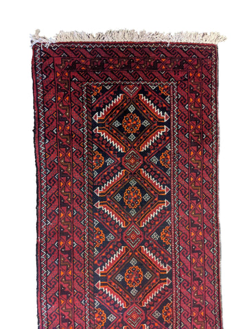 284 x 60 cm Persian Baluch Traditional Red Rug - Rugoutlet