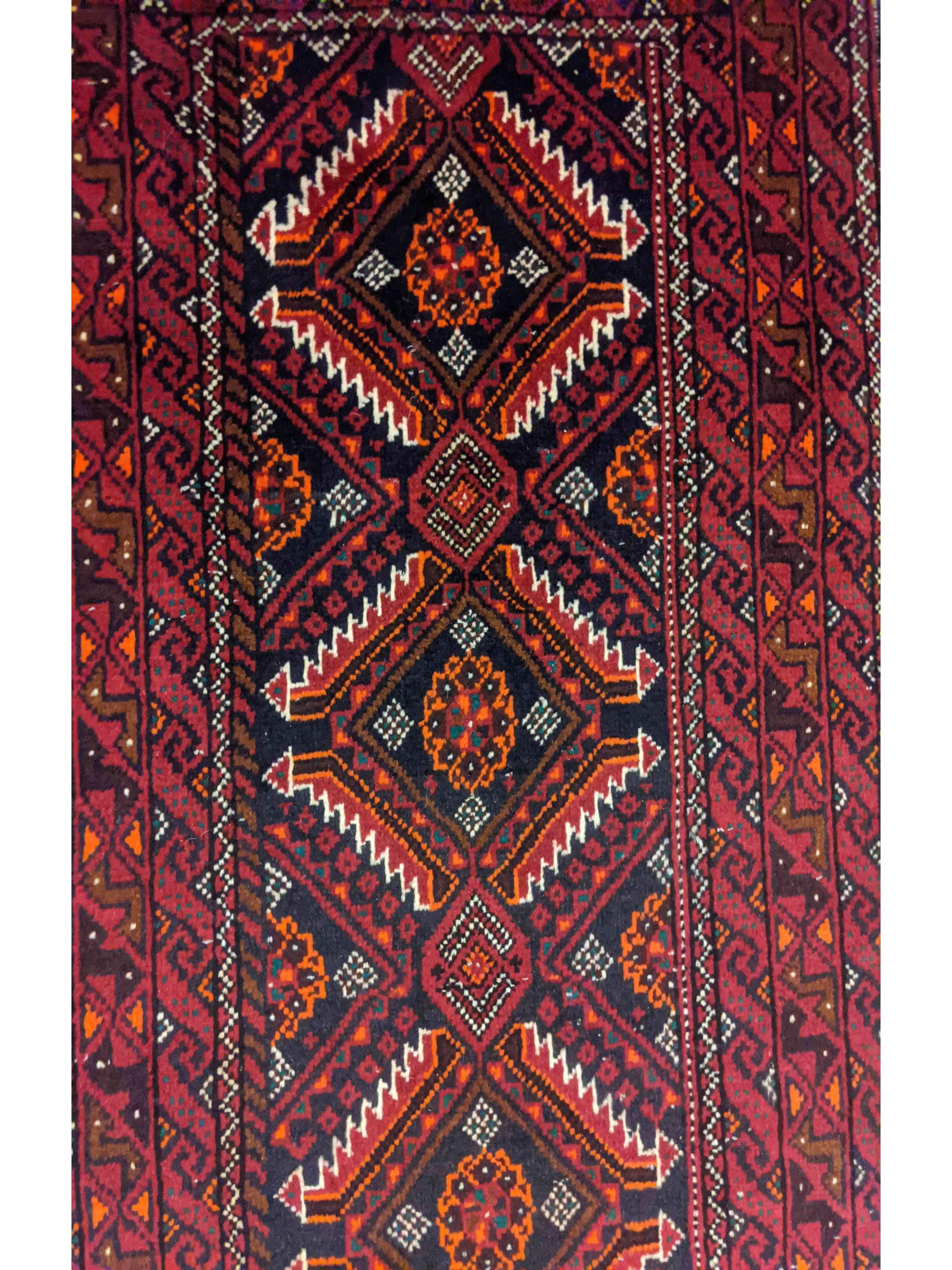 284 x 60 cm Persian Baluch Traditional Red Rug - Rugmaster