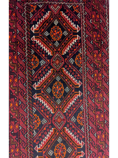 284 x 60 cm Persian Baluch Traditional Red Rug - Rugoutlet