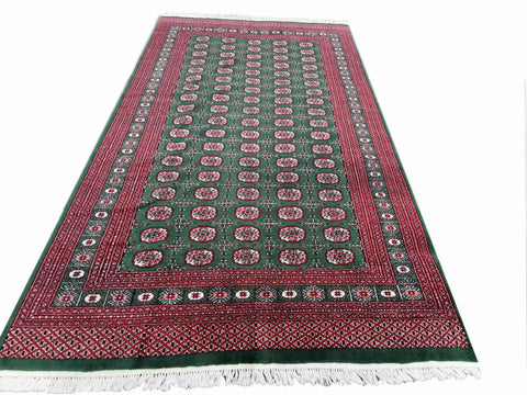 285 x 190 cm Bukhara Traditional Green Large Rug - Rugoutlet