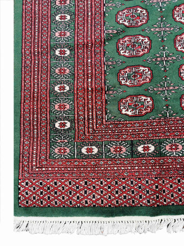 285 x 190 cm Bukhara Traditional Green Large Rug - Rugoutlet