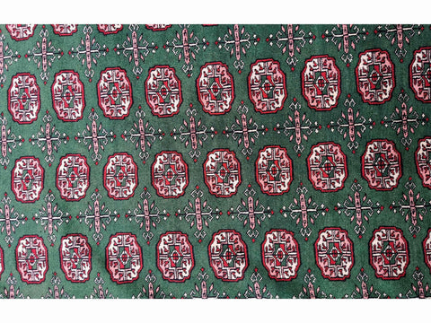 285 x 190 cm Bukhara Traditional Green Large Rug - Rugoutlet