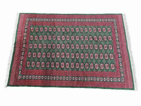 285 x 190 cm Bukhara Traditional Green Large Rug - Rugoutlet