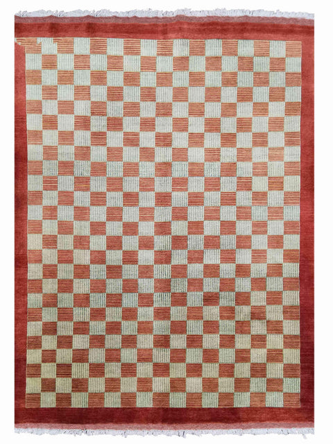 285 x 200 cm Contemporary Handmade Orange Rug - Rugoutlet