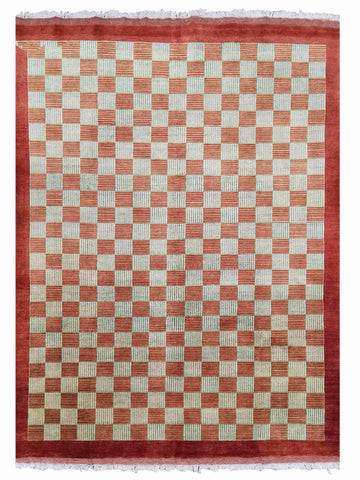285 x 200 cm Contemporary Handmade Orange Rug - Rugoutlet