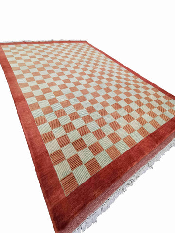 285 x 200 cm Contemporary Handmade Orange Rug - Rugoutlet