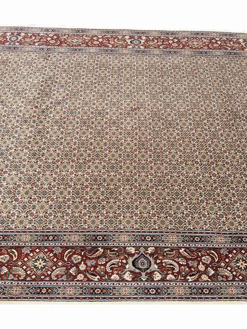 285 x 200 cm Moud Cream Geometric Beige Large Rug - Rugmaster