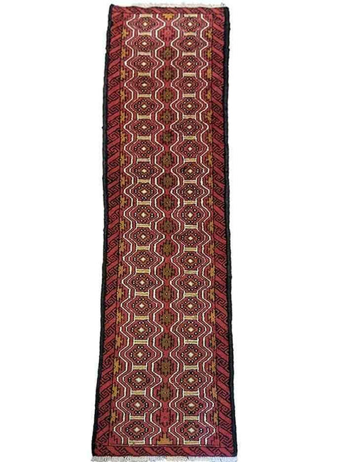 285 x 61 cm Persian Baluch Traditional Red Rug - Rugoutlet