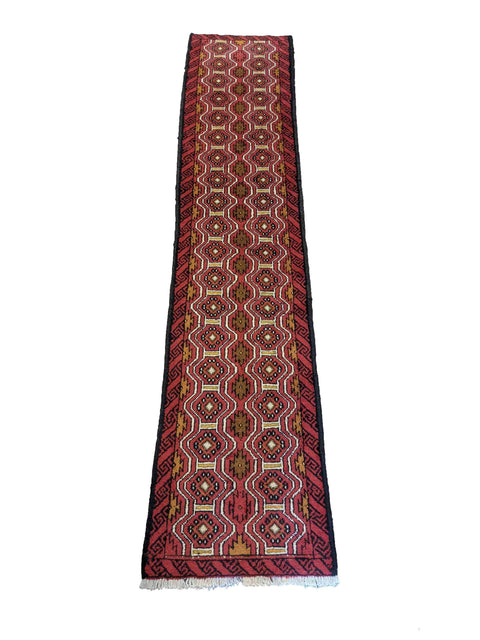 285 x 61 cm Persian Baluch Traditional Red Rug - Rugoutlet