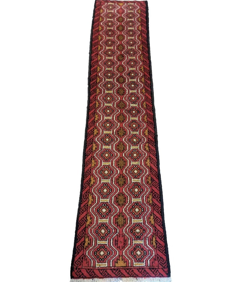 285 x 61 cm Persian Baluch Traditional Red Rug - Rugoutlet