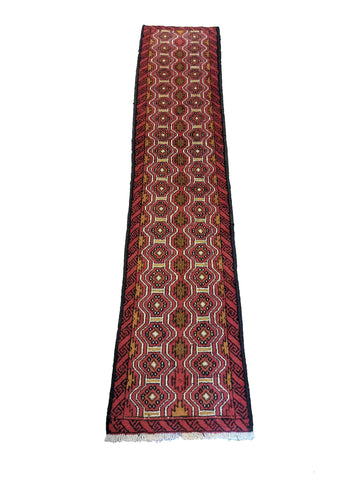 285 x 61 cm Persian Baluch Traditional Red Rug - Rugoutlet