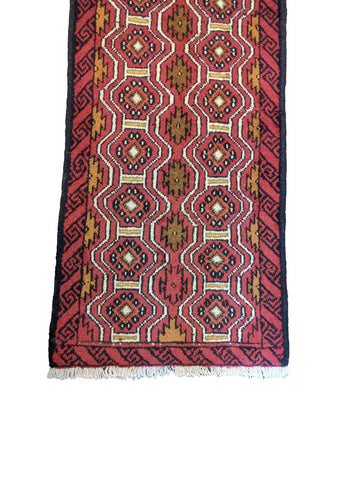 285 x 61 cm Persian Baluch Traditional Red Rug - Rugoutlet