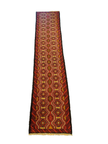285 x 61 cm Persian Baluch Traditional Red Rug - Rugoutlet
