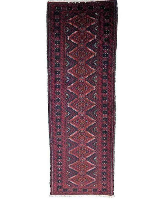 285 x 64 cm Persian Baluch Tribal Red Rug - Rugoutlet