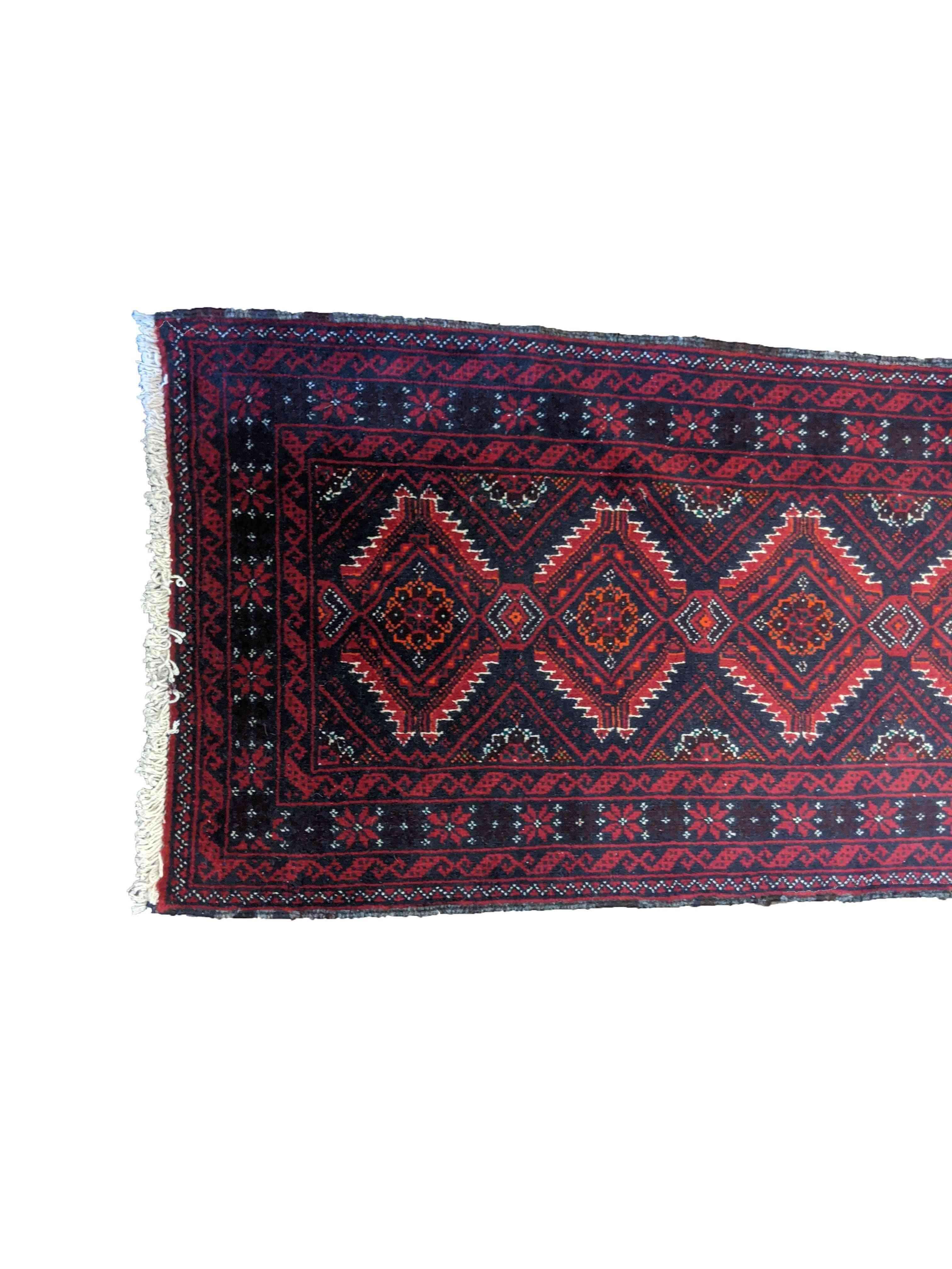 285 x 64 cm Persian Baluch Tribal Red Rug - Rugmaster