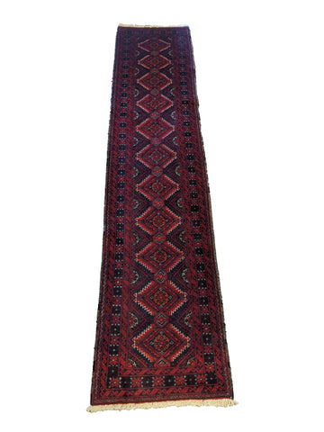 285 x 64 cm Persian Baluch Tribal Red Rug - Rugoutlet