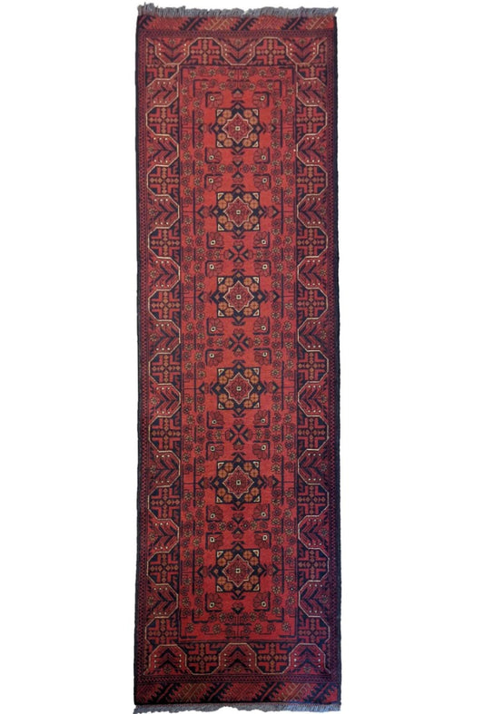 285 x 82 cm Afghan Khan Tribal Red Rug - Rugoutlet