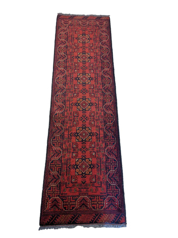 285 x 82 cm Afghan Khan Tribal Red Rug - Rugoutlet