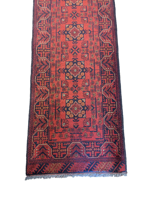 285 x 82 cm Afghan Khan Tribal Red Rug - Rugmaster