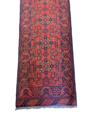 285 x 82 cm Afghan Khan Tribal Red Rug - Rugoutlet