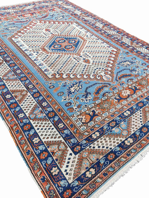 287 x 200 cm Turkish Karz Traditional Blue Large Rug - Rugmaster