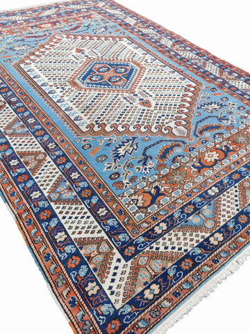 287 x 200 cm Turkish Karz Traditional Blue Large Rug - Rugmaster