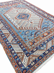 287 x 200 cm Turkish Karz Traditional Blue Large Rug - Rugoutlet