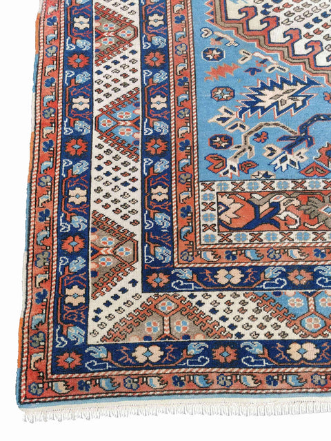 287 x 200 cm Turkish Karz Traditional Blue Large Rug - Rugmaster