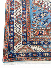 287 x 200 cm Turkish Karz Traditional Blue Large Rug - Rugoutlet