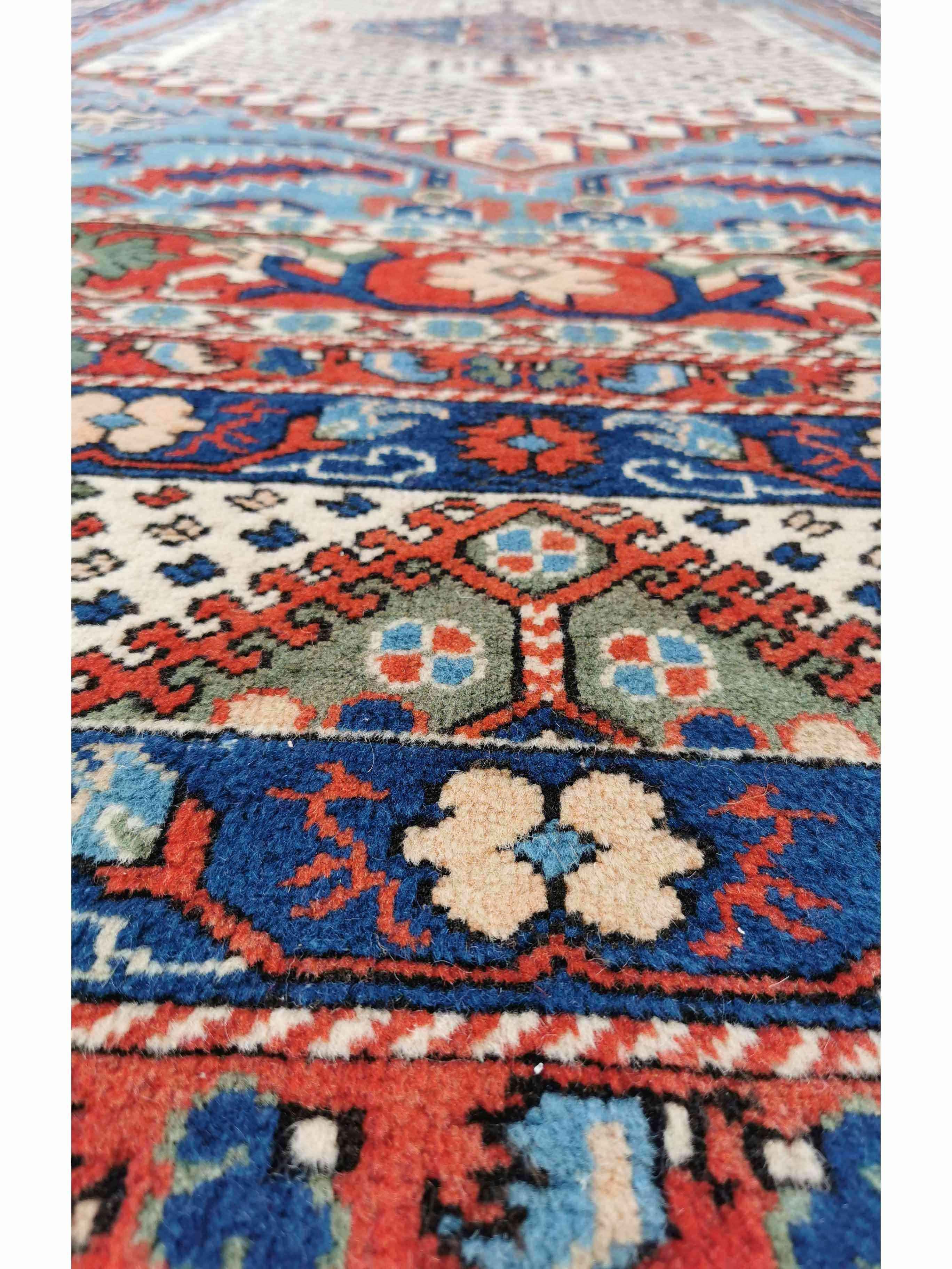 287 x 200 cm Turkish Karz Traditional Blue Large Rug - Rugoutlet